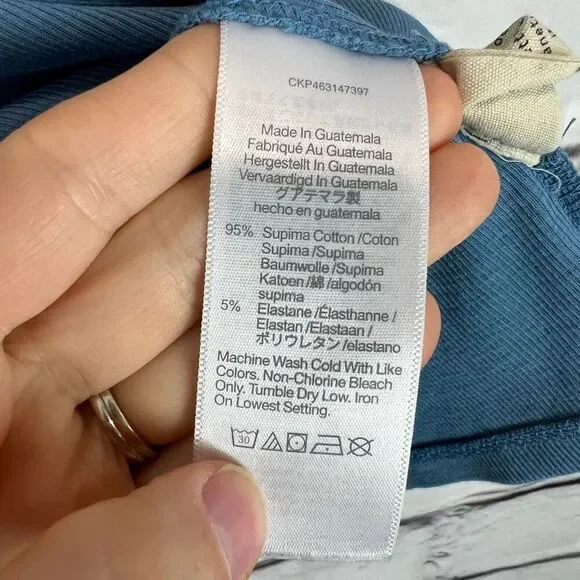 Madewell Women's Sleeveless Ribbed Tank Top Blue Size M - Picture 5 of 8